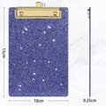 Pink Glitter Writing Clip Board, Flat Metal Clip, Ideal for Office, Classrooms, Acrylic Clipboards
