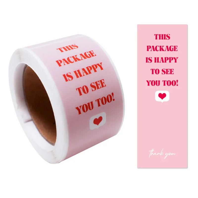 100pcs/roll Thank You Sticker Seal Labels Small Business Gift Decor Sticker Package Sticker Sealing Package Is Happy To See You