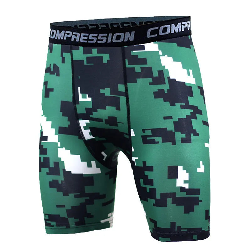 New Men's Compression Shorts Camouflage Sports Fitness Tight Pants Summer Stretch Quick Drying Running Basketball Base Shorts