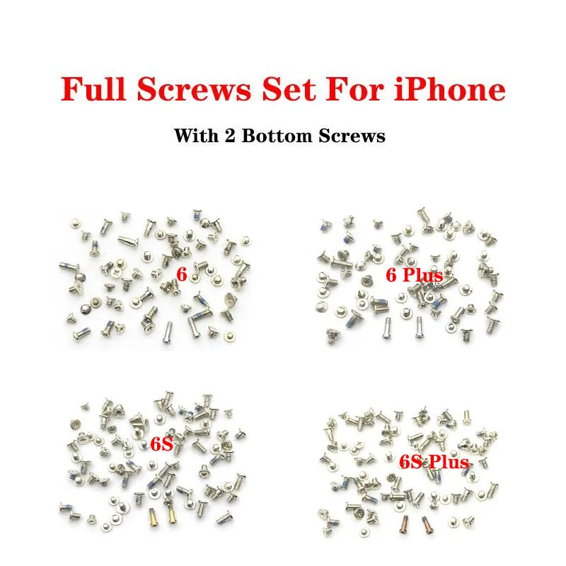 Full Screws Set Replacment for iPhone 5 5S 6 6S 7 8 Plus X XR XS Max with Bottom Pentalobe Screw