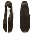 80cm Long Synthetic White Purple Cosplay Wigs Green Hair Straight Silver Wig Pink Hairpiece Lolita Wig with Bangs