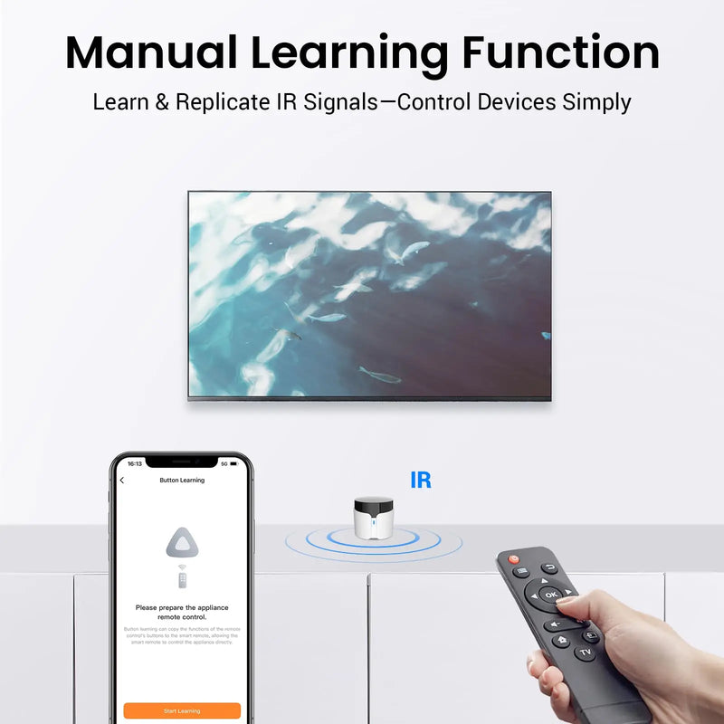 Broadlink RM5 Plus Universal Infrared Remote WiFi Smart Home Remote for TV AC Fans Voice Control Support Alexa Google Assistant
