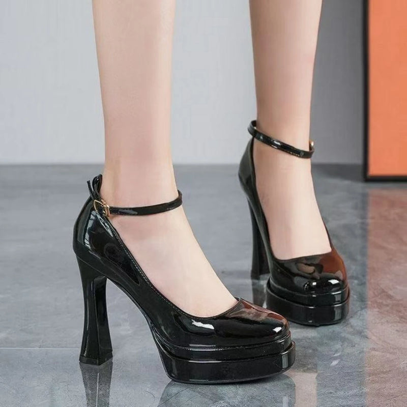 2026 Work Shoes Women Black Pumps Spring Casual Shoes 11cm Female High Heels Thin Heels Sexy Elegant Women's Pumps