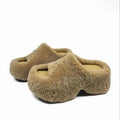 2026 Winter New Plush Warm Casual House Open Toe Women's Cotton Slippers Fashion Simple Style Thick Soled Comfort Women Shoes