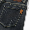 Summer Shorts Jeans Men Denim Pants Stretch Dark Blue | SAMAG