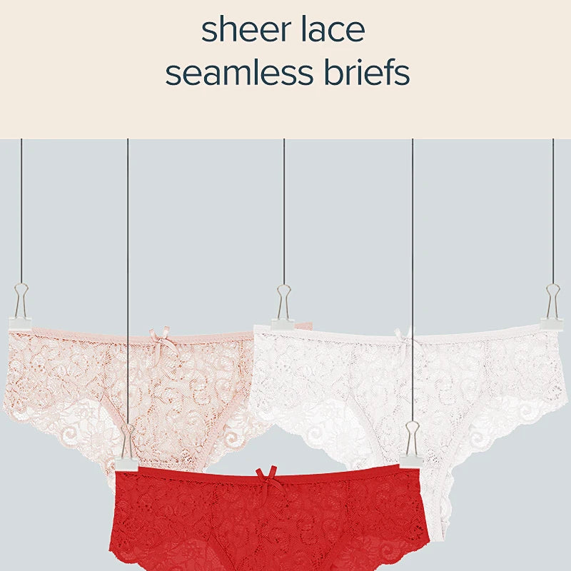 Women's Panties Sexy Lace Transparent Underwear Hollow Out Female Low Waist Briefs Breathable Lingerie Intimates Underpants