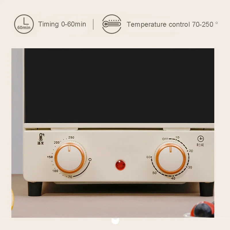 12L Mini Vertical Electric Oven with Three Layers Cutebaking Position Multifunctional Explosion-Proof Safe for Home Use