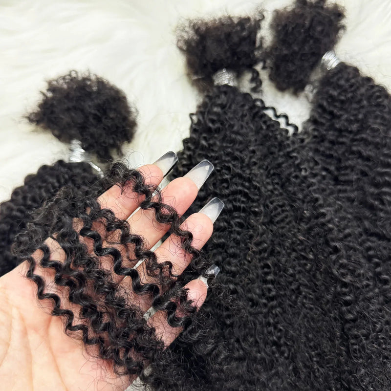 16inch Afro Kinky Bulk Human Hair for Braiding Twist Curly Hair Dreadlock Extensions for Braiding Hair Locs Extensions