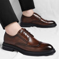 Men's Brogue Leather Shoes Fashionable Comfortable Business Formal Retro Derby Shoes UK Style Carved Floral Design-sjx26