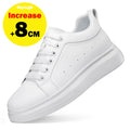 Men's Invisible Height Increasing Elevator Shoes Lace-up Sporty White Sneakers 6cm 8cm 10cm Taller Size Plus Invisible Elevate