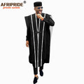 African Men Clothing Agbada Robe Dashiki Shirts Ankara Pants Tribal Hat Wedding Evening Outfits 4 Pieces - View 13 | SAMAG