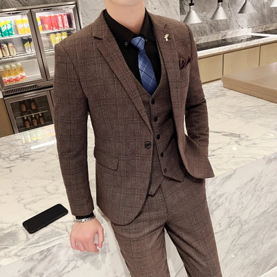 Men's British Fashion Three-piece Set Slim Fit Suit Vest | SAMAG