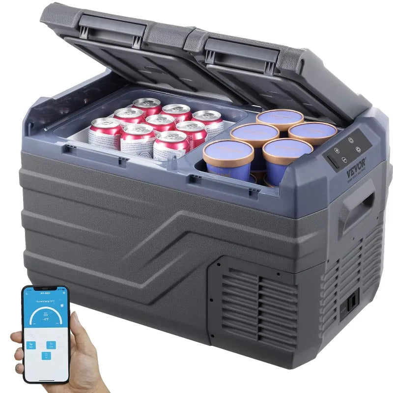 【Premium】Succebuy Car Refrigerator Dual Zone Port le Freezer Car Refrigerator Fridge Adjust le Range 12/24V DC and A Compressor