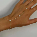 Simple Personality Gold Color Stainless Steel Y Chain Zircon Inlay Adjustable Bracelets for Women Ring Connect Bracelets Jewelry
