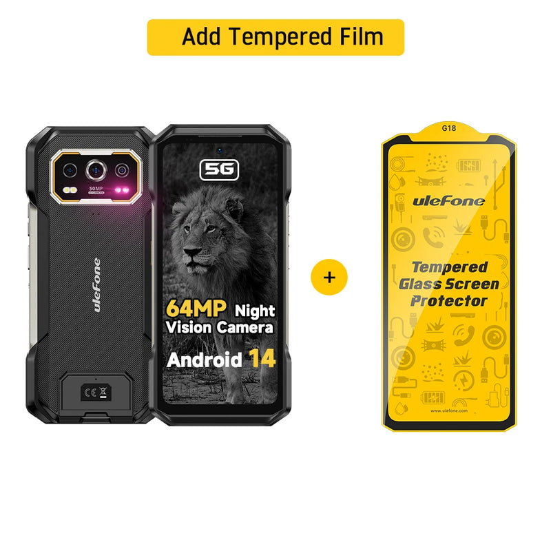 Ulefone Armor 27 Pro 5G Rugged Phone 10600mAh Smartphone Android 14 50MP+64MP Night Vision Camera Up to 24GB+256GB NFC