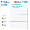 Milfra Zigbee WIFI Light Switch 1/2/3/4/6 Gang Smart Switch Voice Control Work With Alexa Google Home Tuya Control With Neutral