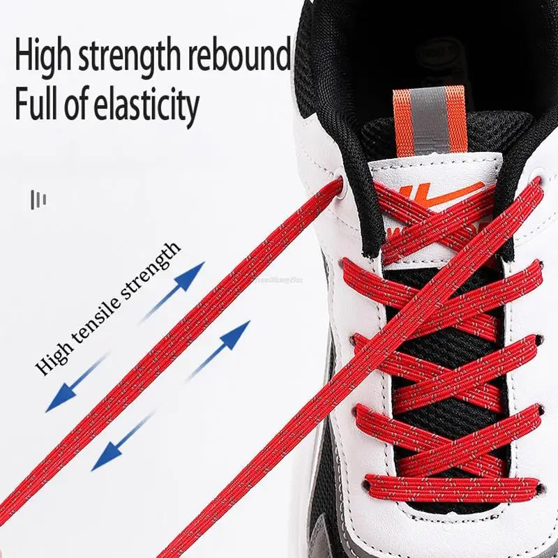 New Reflective No Tie Shoelaces Elastic Laces Sneakers Flat Shoe laces without ties Kids Adult Shoelace One size fits all Shoes