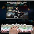 Steam Punk HJK920 Mechanical Wired Keyboard with Plated Keycaps Qing Axis for Esports Gaming - Durable Gaming Keyboard