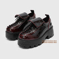Thick Soled Derby Shoes British Style Men's Lace Up Round Toe Casual Leather Shoes Trendy Handmade Height Increasing Men's Shoes