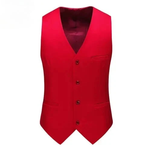Vest Mens Fashion Casual High Quality Solid Color Slim Large Size Business Office Waistcoat Men Groom Wedding Dress Suit Vests