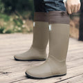 Rain Boots for Men, Fashionable High-Top Rain Boots for Outer Wear, Long-Tube Waterproof and Non-Slip Couple Style Outdoor Fishing Boots