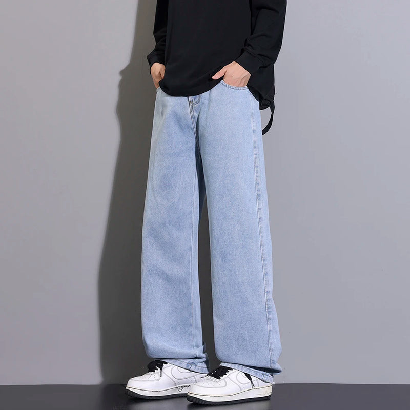 OIQERE Four Seasons New Men's Loose Straight Leg Jeans | SAMAG