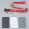 Digital Camera 3 in 1 Pocket-Size White Black Grey Balance Cards 18 percent Gray Card with Neck Strap for Digital Photography