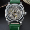 Men Automatic Watch Retro Style Mechanical Watches Skeleton Carve Waterproof Leather No Logo Mens Watch Boyfriend's Gift
