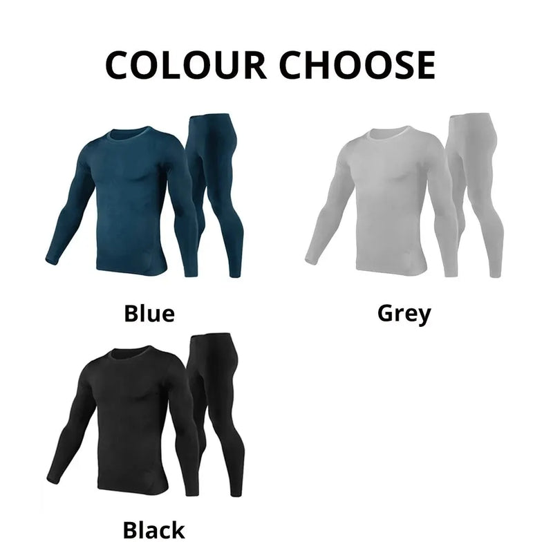 2025 New Men's Fleece Lined Thermal Underwear Set Motorcycle Skiing Base Layer Winter Warm Long Johns Shirts & Tops Bottom Suit