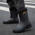 High tube rain shoes for men  high tube rain 2025 boots  autumn and winter cotton car wash work rubber shoes