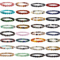 Natural Stone Beads Bracelet For Women Men Agate Crystal Quartzs Aquamarines Jades Jewelry Agates Elastic Bangle Bracelets 6 8mm