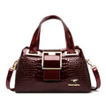 2 layer Large Capacity Tote Bag Luxury Handbags Women Bags Designer Crocodile Pattern Ladies Boston Shoulder Bag High Quality