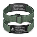 Personalized Medical Alert Bracelet for Men Customized Elastic Strap Stainless Steel ID Engraved Medic Info | SAMAG