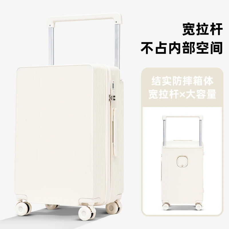 Wide Handle PC Luggage, 20/24 Inch Large Capacity Carry-On Travel Suitcase with Combination Lock