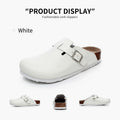 PU Leather Birken Mules Cork Footbed Potato Shoes Comfort Slip on Sandals with Arch Support Black White Brown With Arch Support