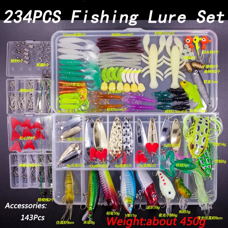Fishing Lure Kit Soft and Hard Bait Set Gear Layer Minnow | SAMAG