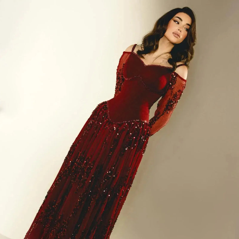 Contessa Custom Off Shoulder Corset Prom Dress Beading | SAMAG