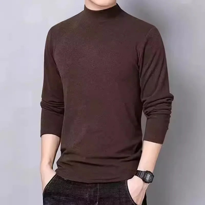 Thicken Fleece Lined Thermal Pants Men Slim Fit Double Sided Brushed Velvet Inner Wear Seamless Cold Resistant Autumn Pants Set