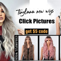 TINY LANA Natural Black Long Wavy Synthetic Wig with Bangs for Women Body Wave Dark Brown Wigs Cosplay Daily Hair Heat Resistant