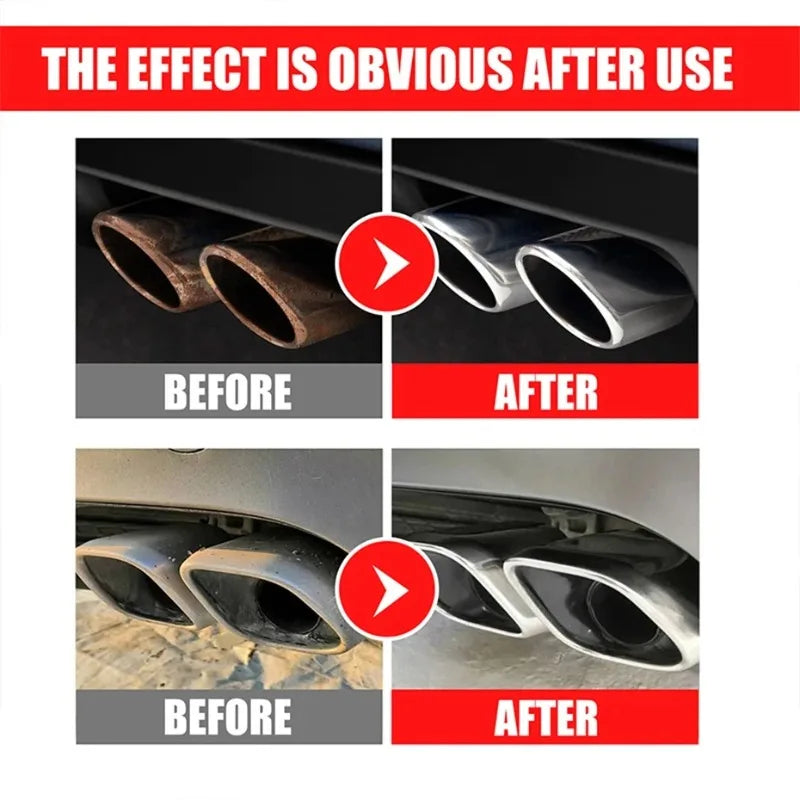 30/120ml Car Motorcycle Exhaust Pipe Cleaner Car Rust Remover with Gloves and Brush Repair Maintenance Tool Set Car Clean Tools