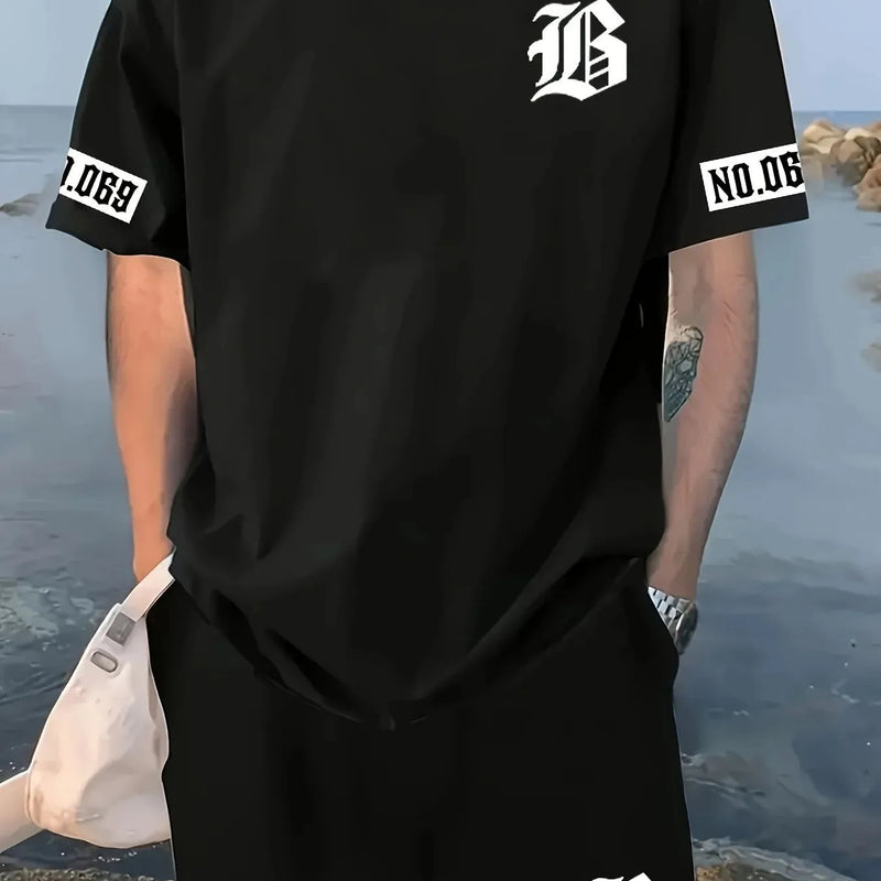 Summer New Men's Set with Letter Print Casual Fashion T - Shirt Short - Sleeved Sports Outdoor - View 6 | SAMAG