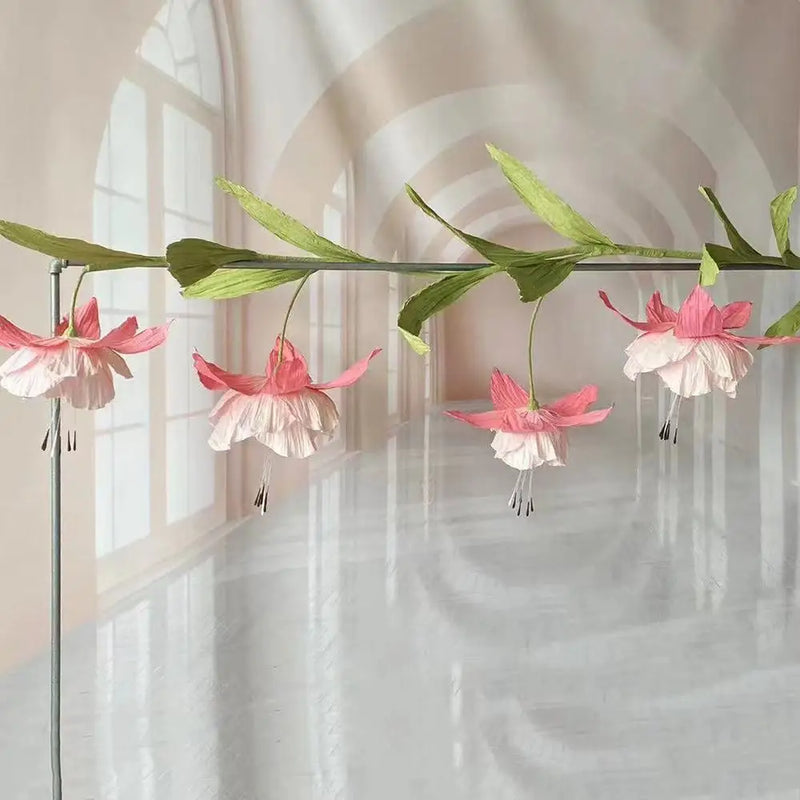 Marriage giant hanging lily of the valley paper flowers artificial wedding road leads ornaments home party decor window layout