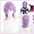Game Genshin Impact Durin Cosplay Wig Light Pink to Light Purple Gradient Wolf Cut Short Hair Heat Resistant Fiber Free Wig Cap