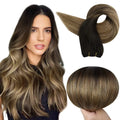 Full Shine Human Hair Weft Extensions Hair Bundles 100g Ombre Blonde Color Sew in Silky Straight Remy Skin Double Weft For Salon