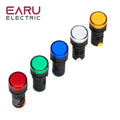 1pcs 16mm Panel Mount Signal Power  Led Indicator Light Blue Green Red White Yellow Pilot Lamp AC DC 12V 24V 220V AD16-16C