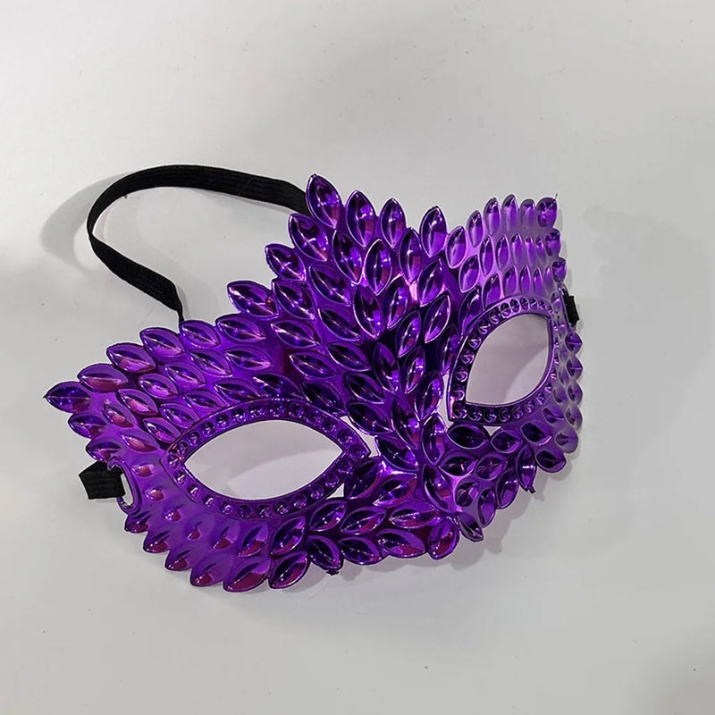 Plastic Halloween Mask Electroplated Decorative Costume Mask Party Masquerade Mask Delicate For Birthday Party Carnival Parade