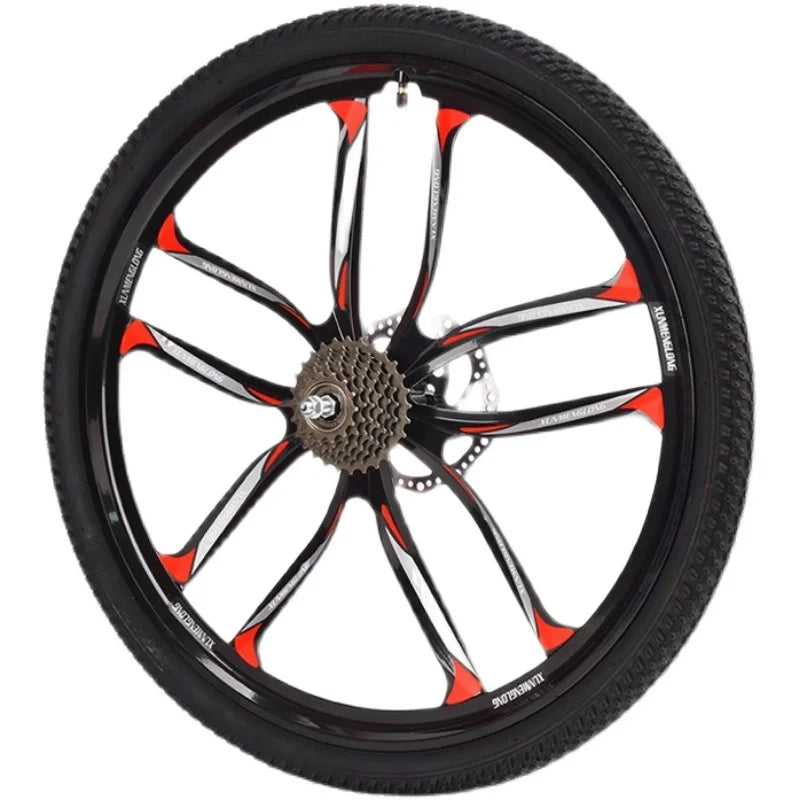 Mountain Bike Wheel Set  24 26 Inch One-Piece Wheel Rims Bicycle Wheels with Disc Brake And Shifting Function