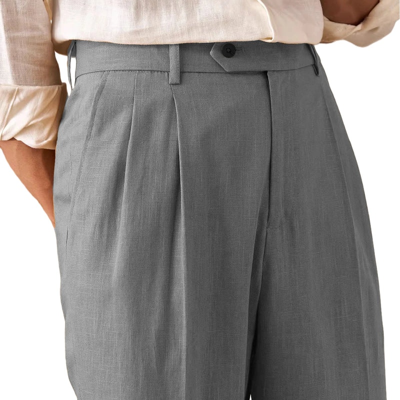 Men's Linen Blend Dress Pants Business Casual Trousers - View 16 | SAMAG