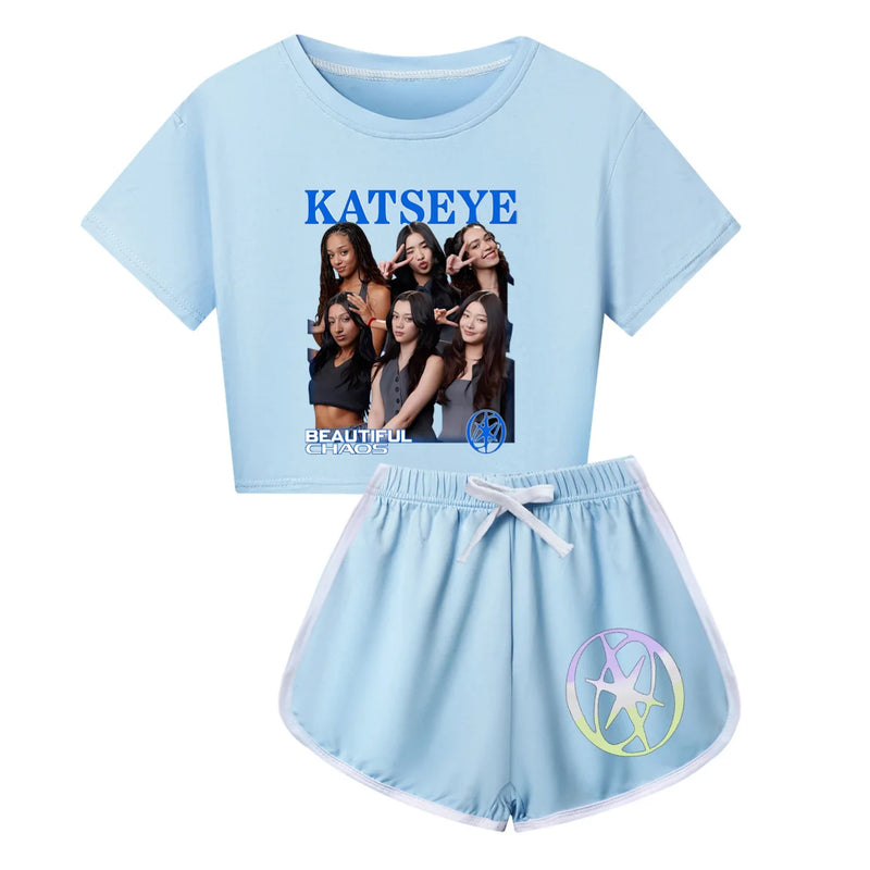 KATSEYE Costume Baby Girls Summer Casual Pajamas Set Kids | SAMAG