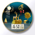 Modern wall clock for living room, home use, creative, silent, drill-free wall-mounted decorative painting electronic clock